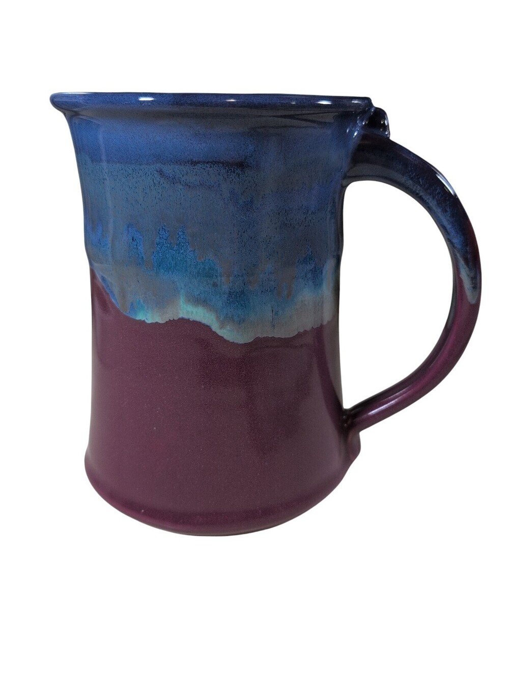 Neher Mug Large Pottery Coffee Cup - 2023 Studio Artist Signed Blue/Purple 6"